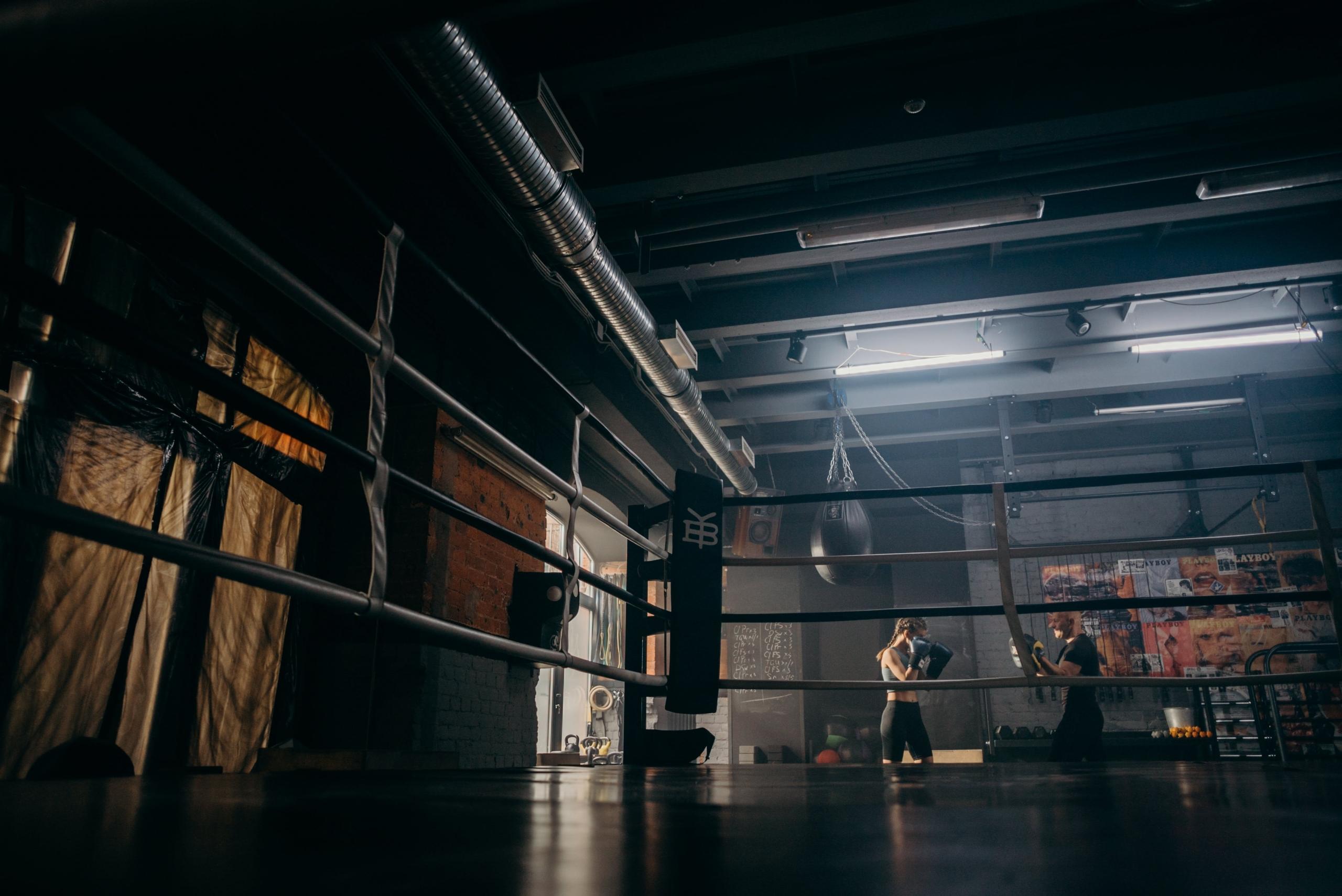 A boxing gym hosting a training session.