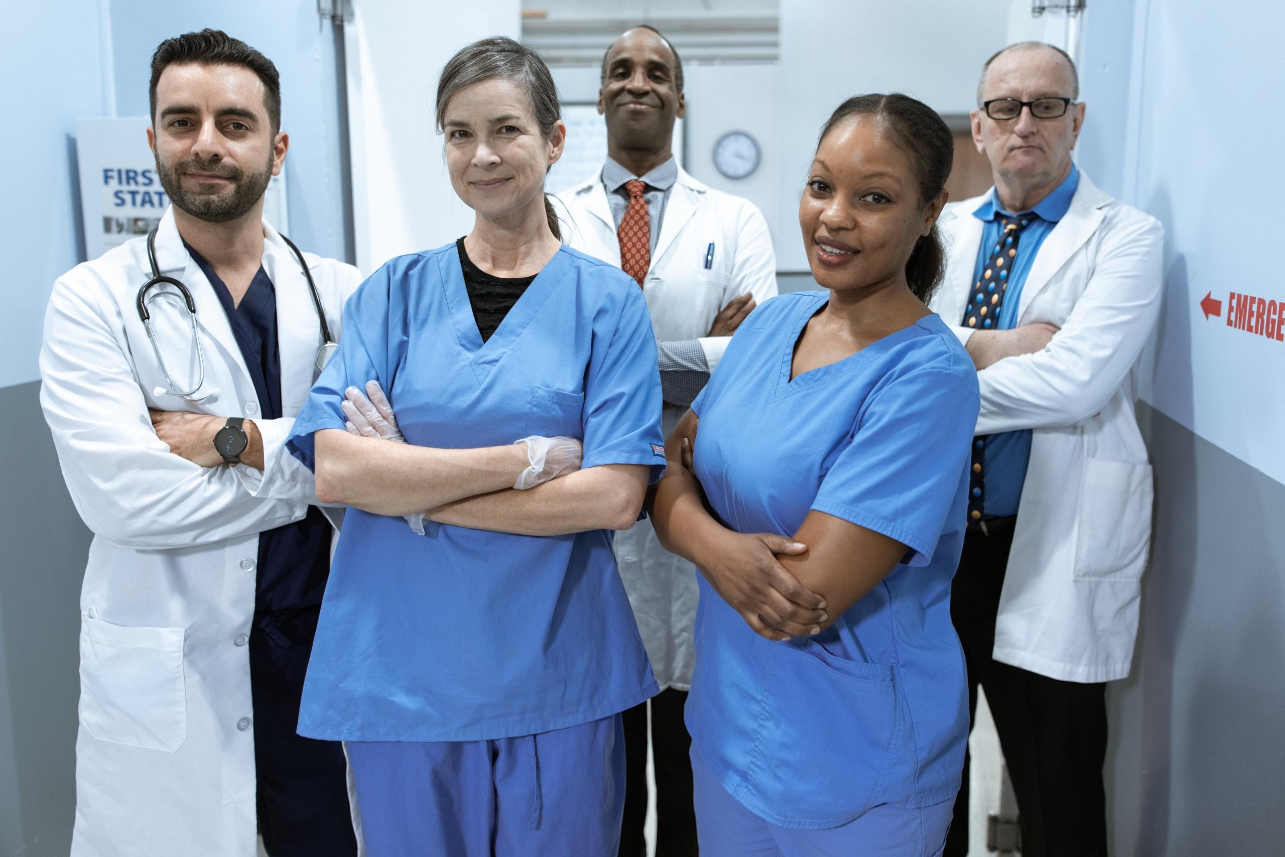 A team of nurses ready to assist their patients at the hospital.
