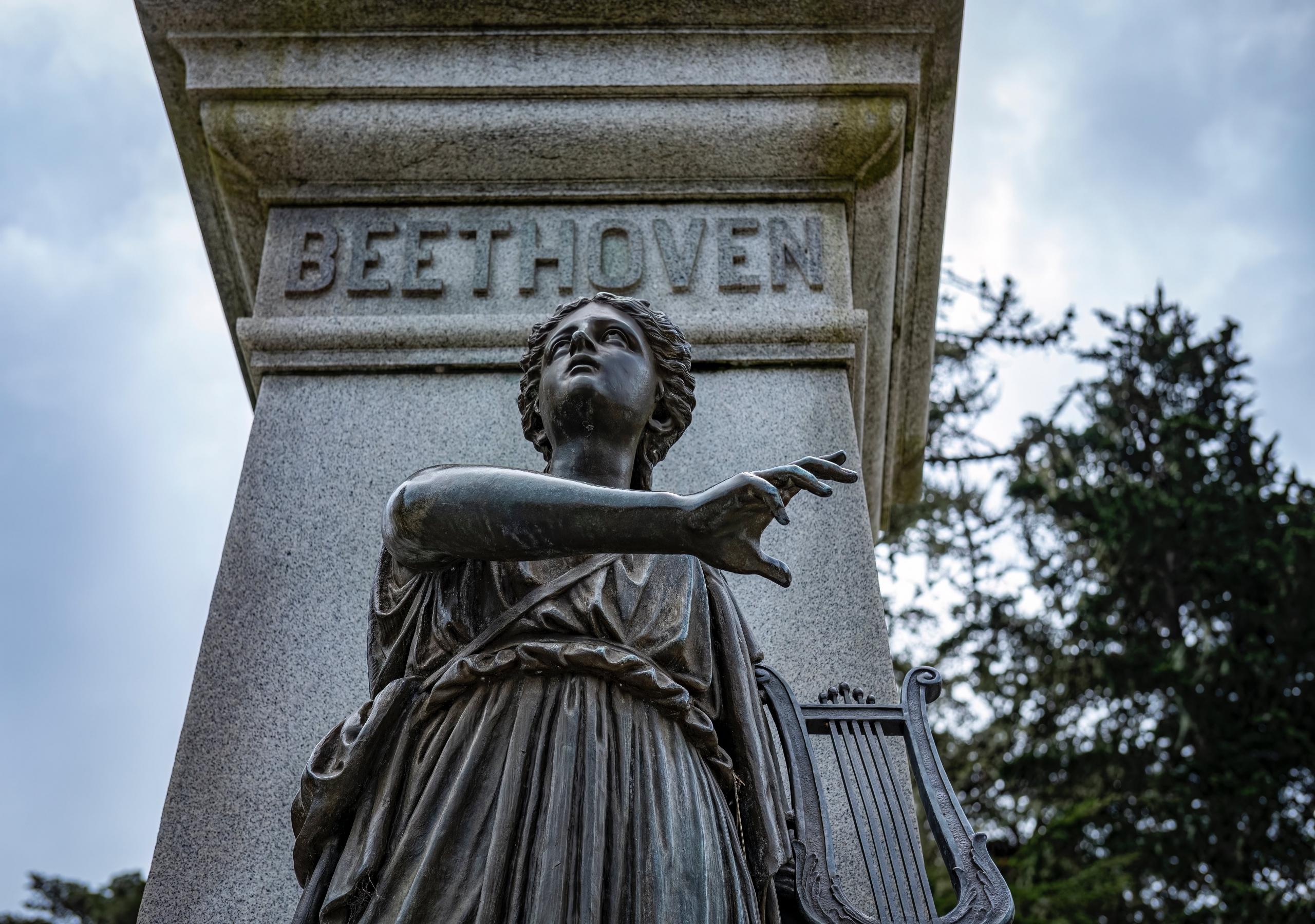 Beethoven statue in a park