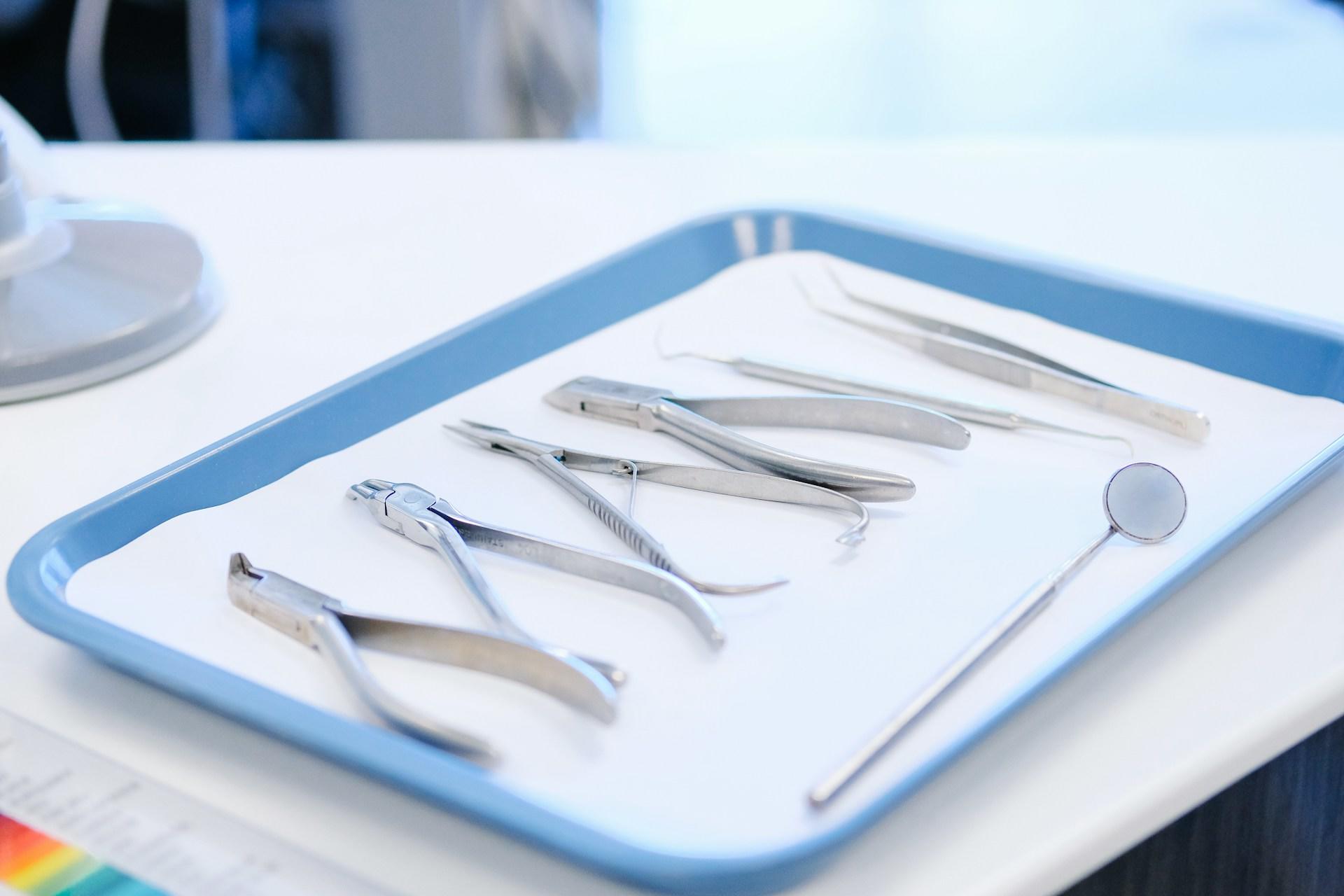 A set of dental tools.