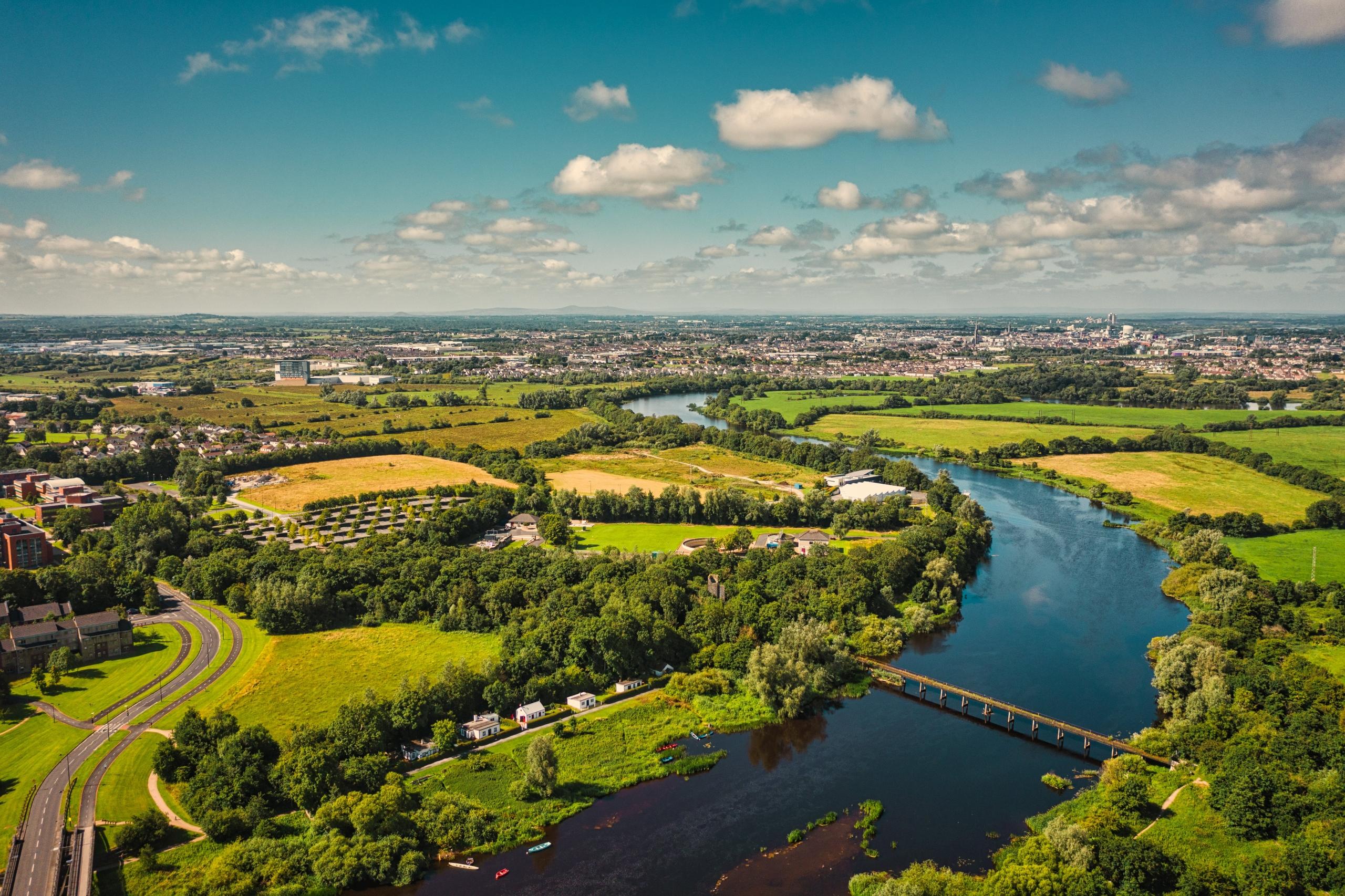 An Ariel photo of the greater Limerick area.