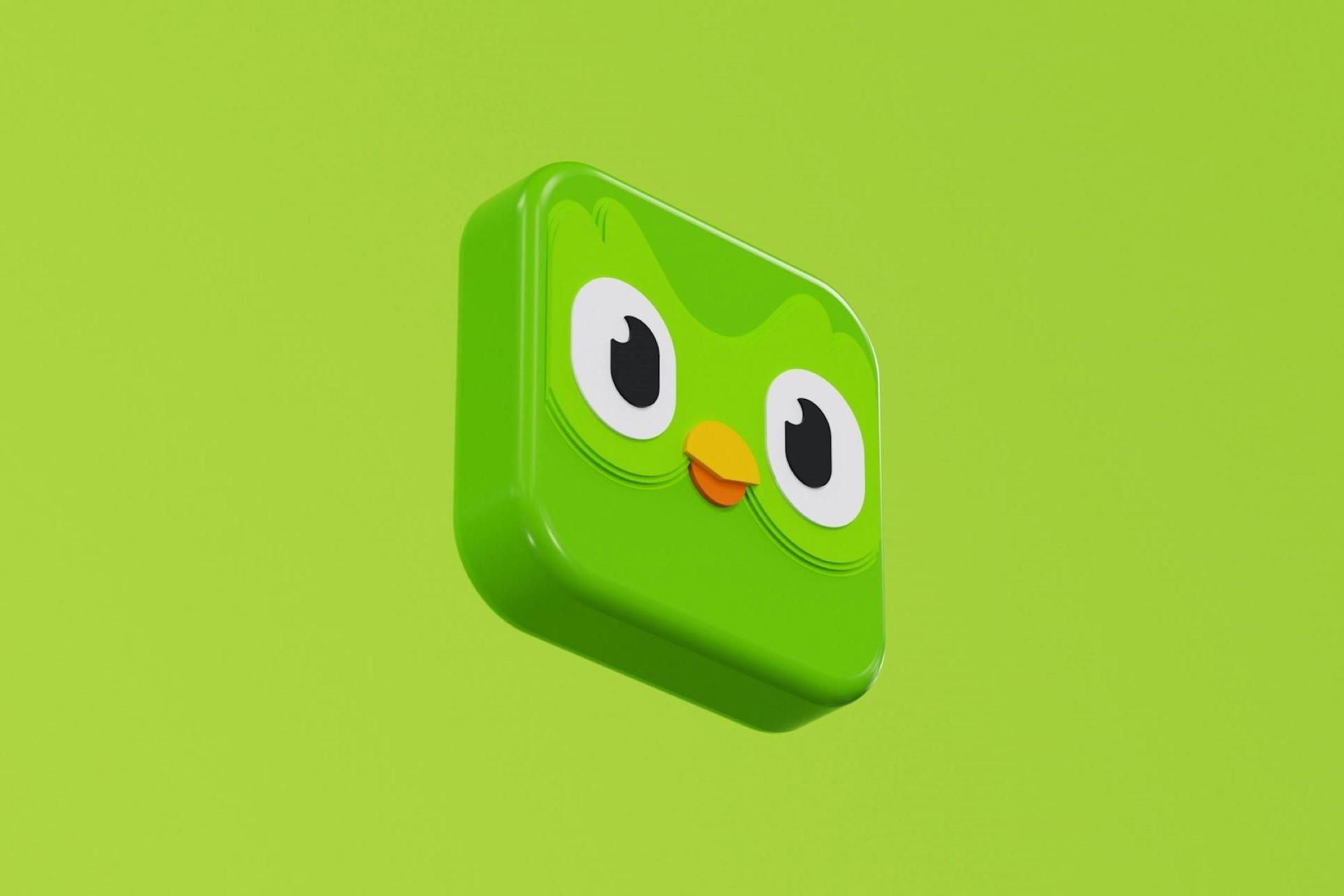 A rendering of the DuoLingo app icon.