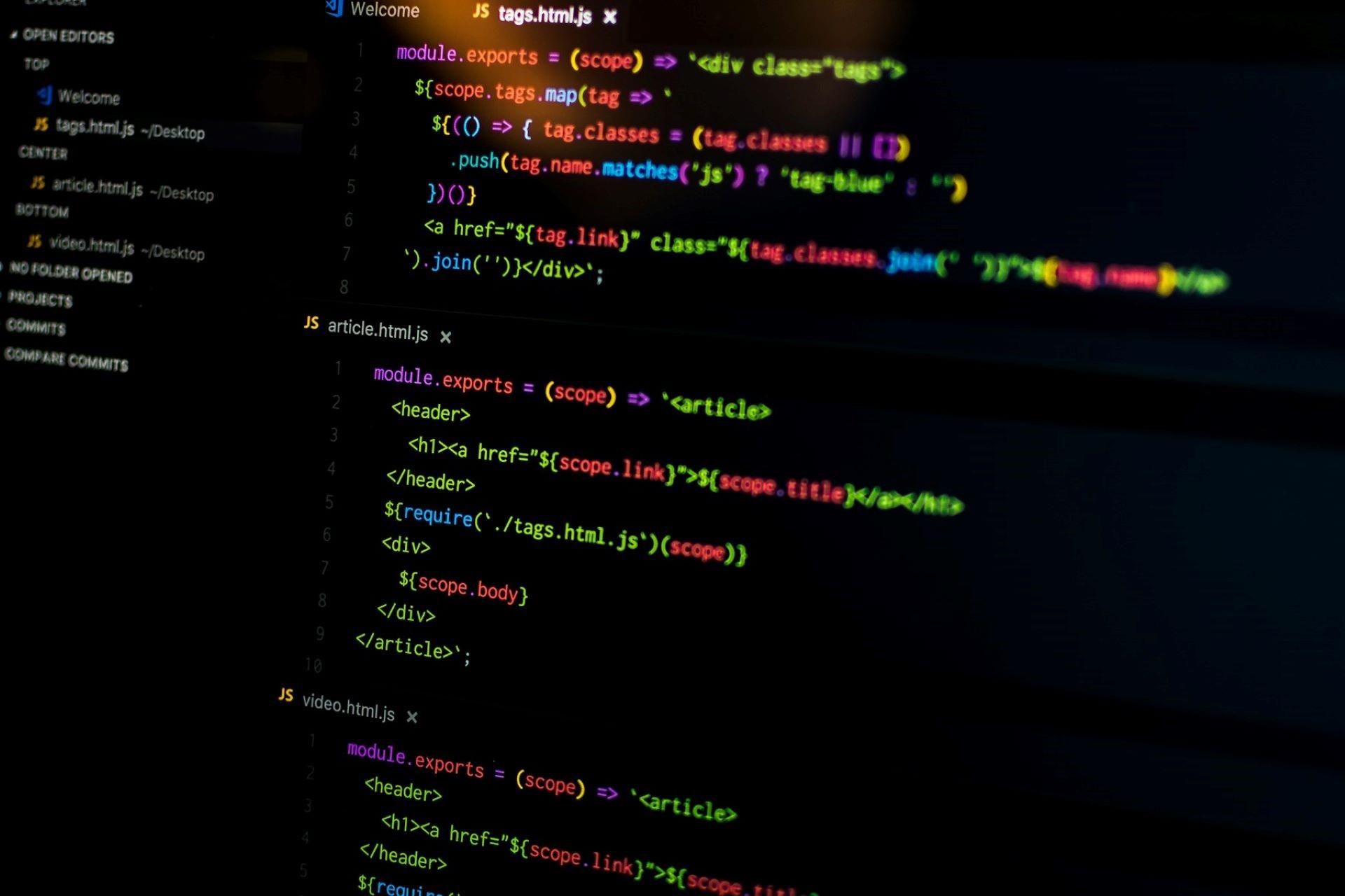 A computer monitor with code on it.