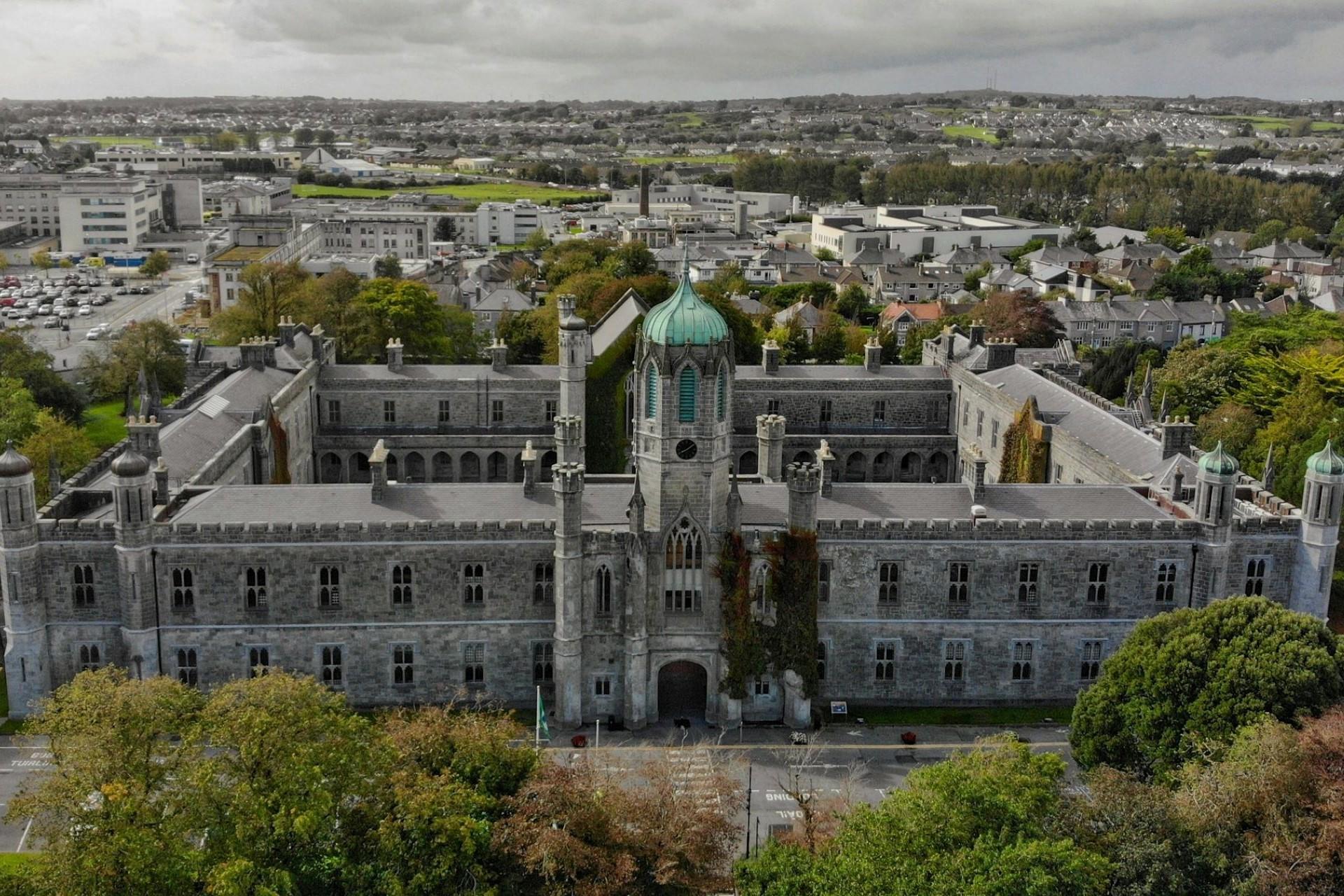 An aerial shot of the University of Galway.