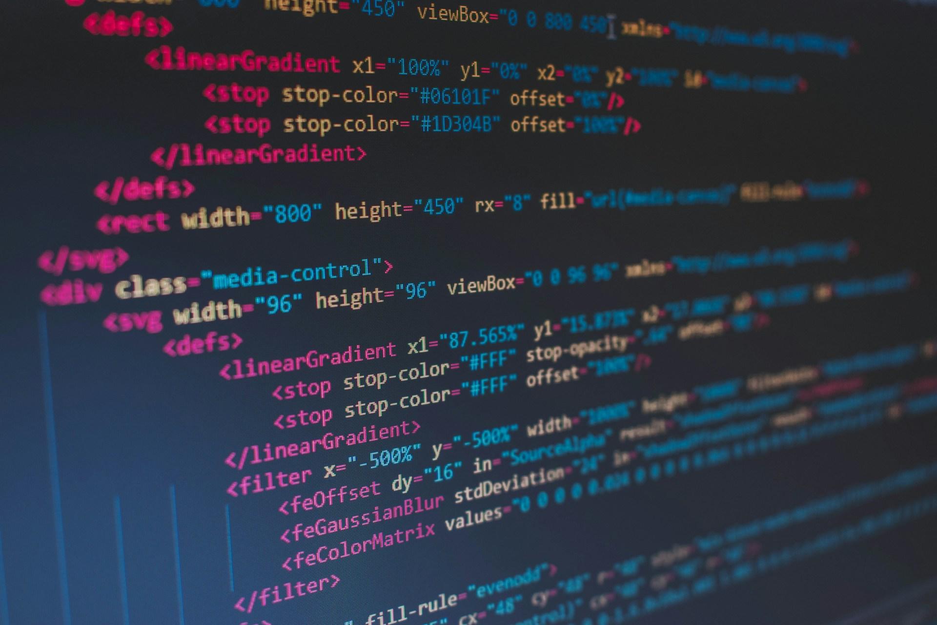 A closeup of computer code on a screen.