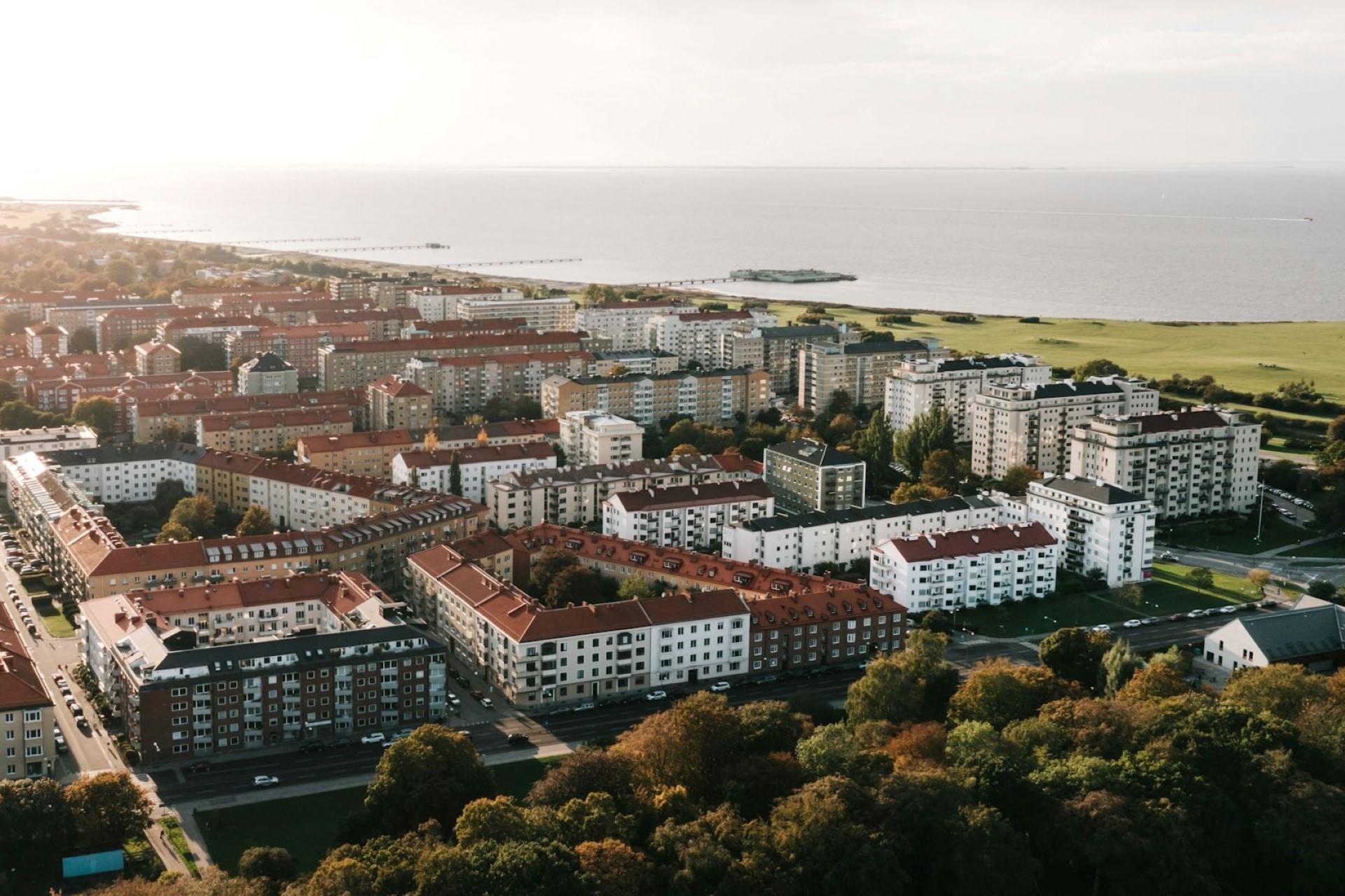 A view over the beach at Malmö, Sweden.