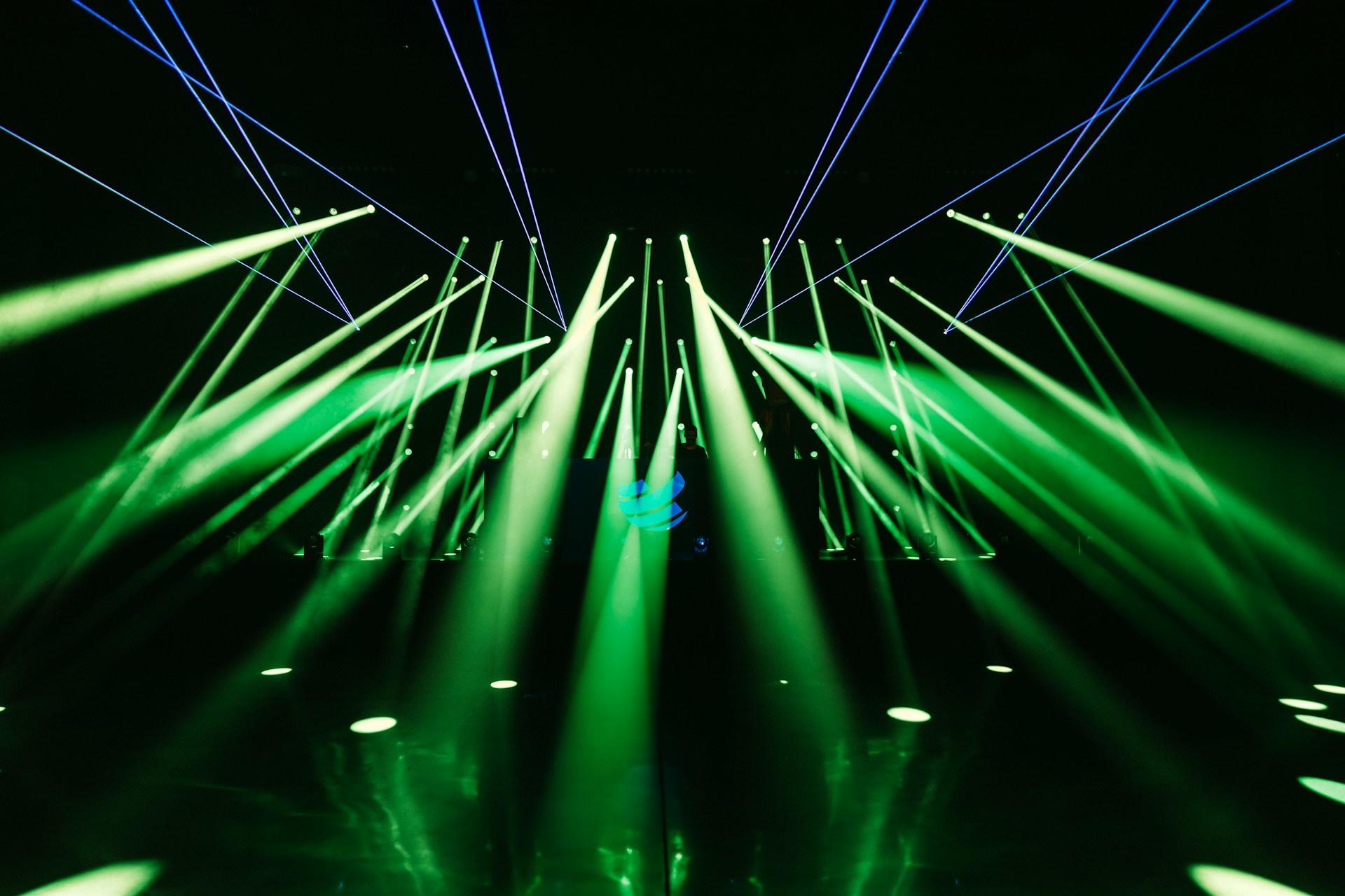 A view of stage lighting.