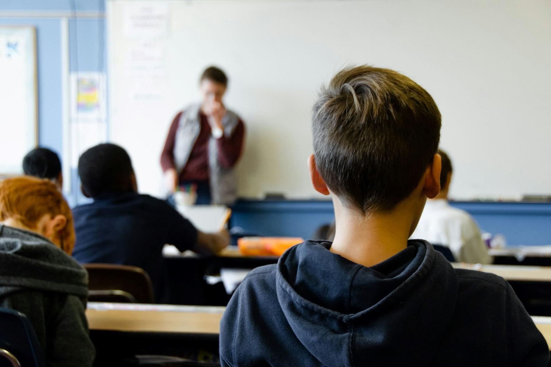 A child in a classroom.