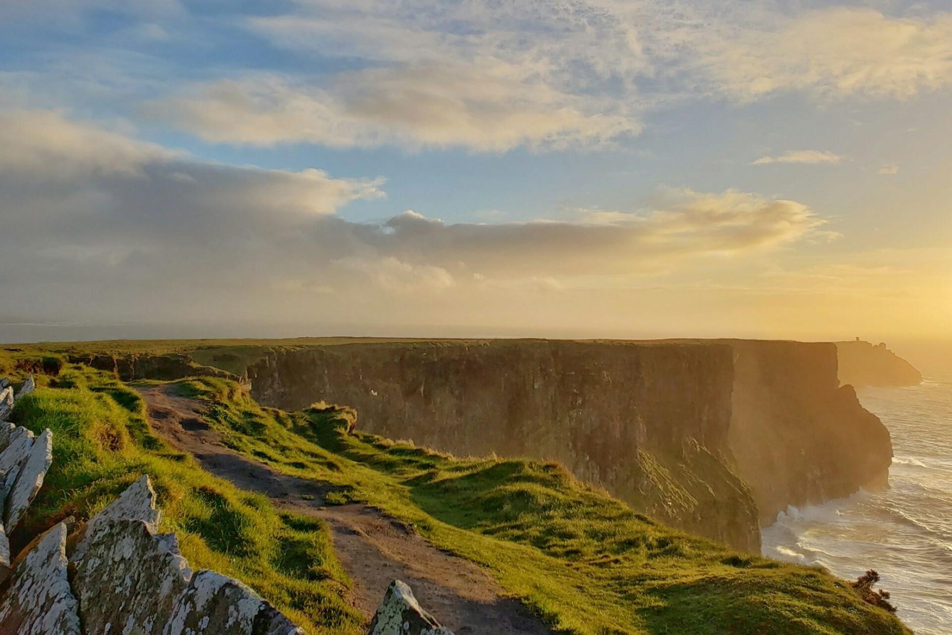 Sunset over Moher, Ireland.