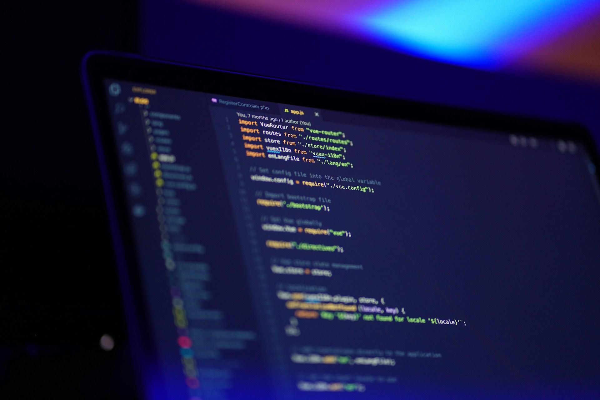 Some code on a screen.
