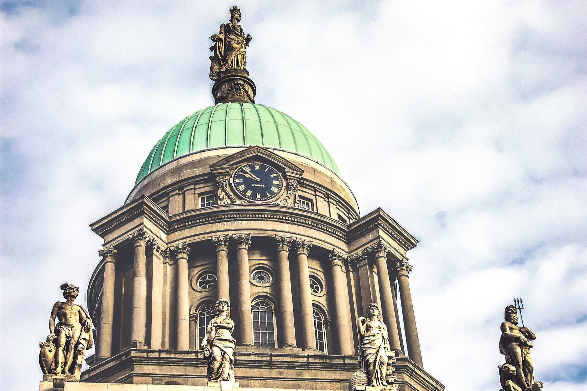 The Custom House building in Dublin, Ireland.