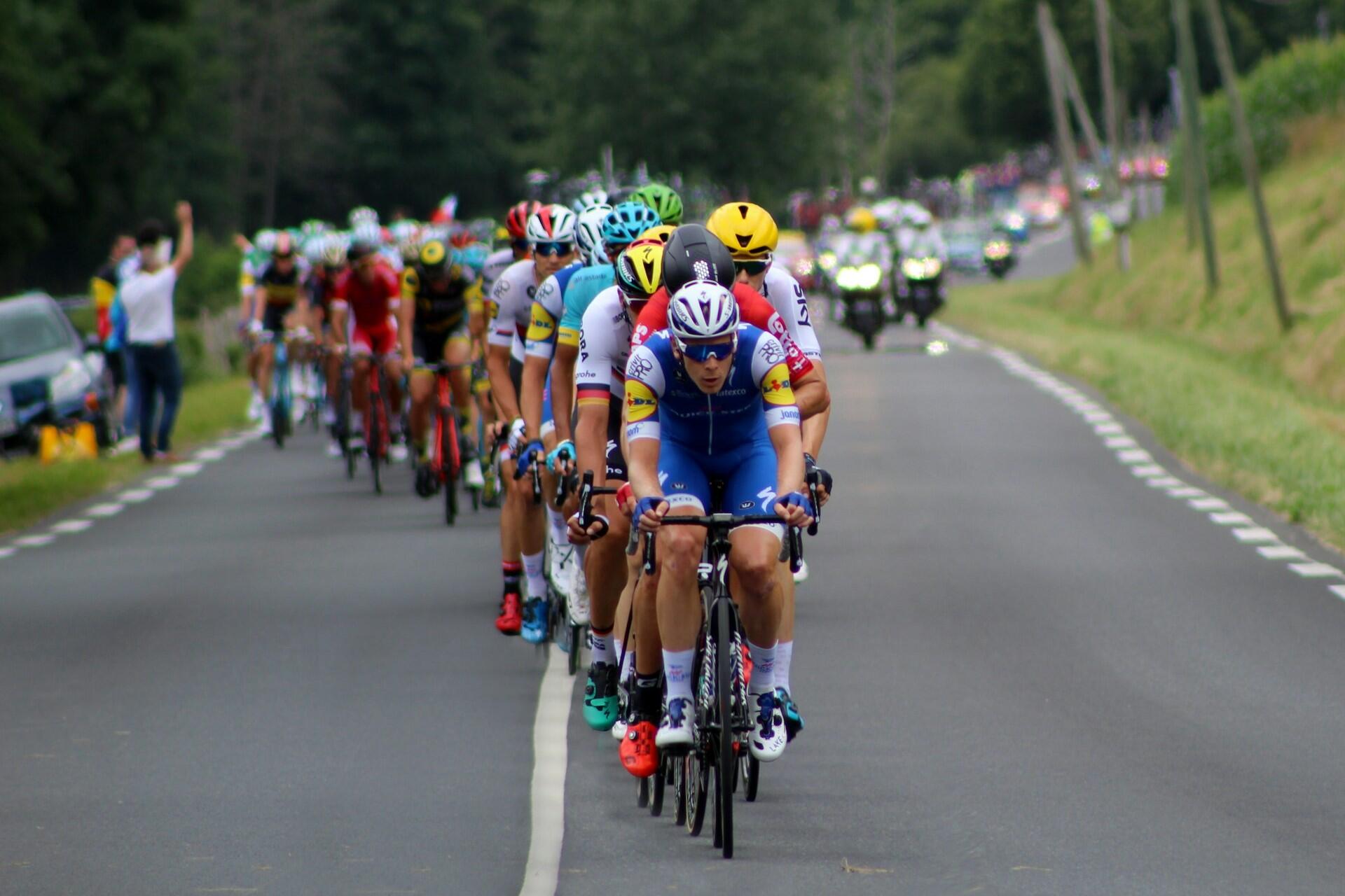 Cyclists in a race.