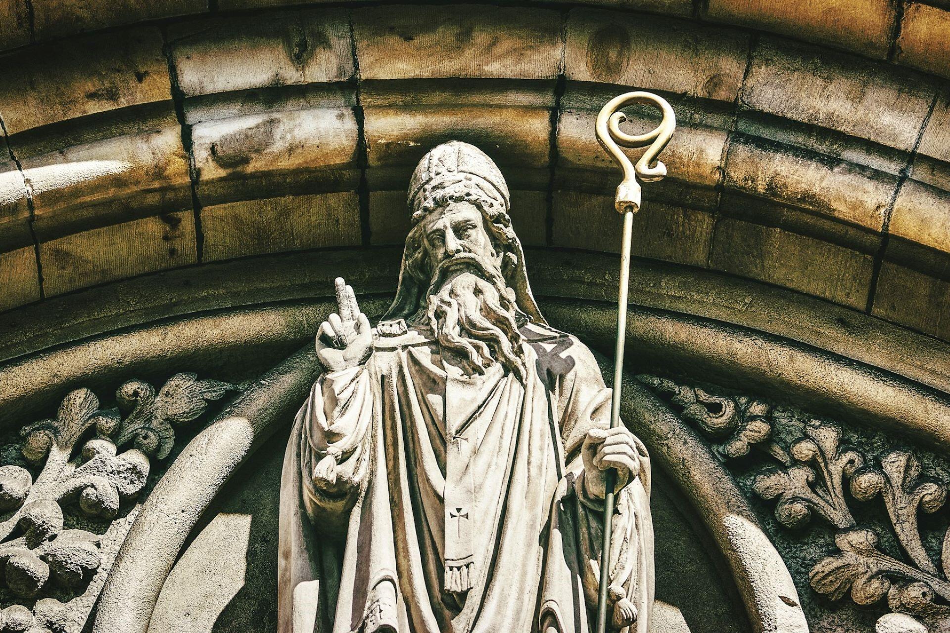 A statue of Saint Patrick.