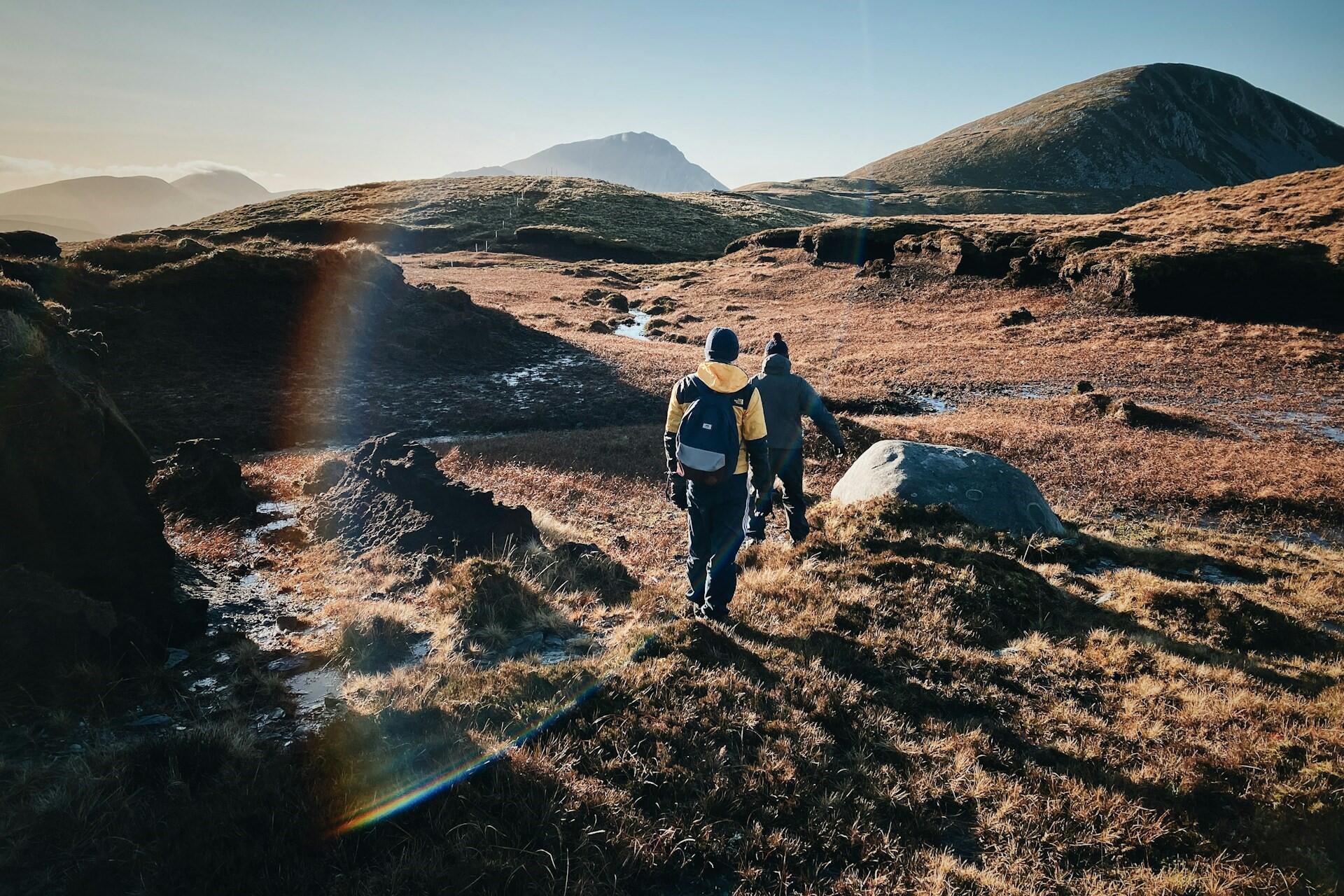 People hiking in Donegal.