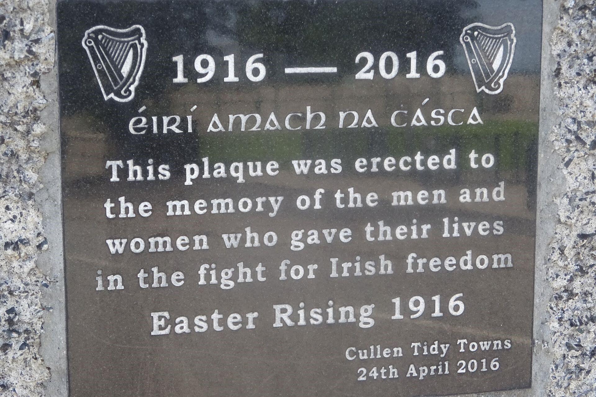An Easter Rising plaque.