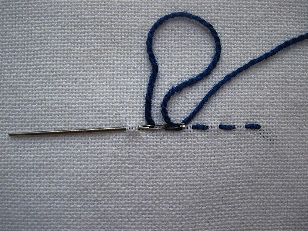 מחט וחוט על בד