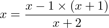 x = (x-1(x+1))/(x+2)