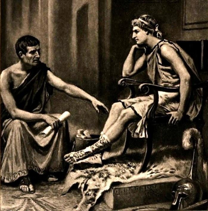 Aristotle tutoring Alexander the Great