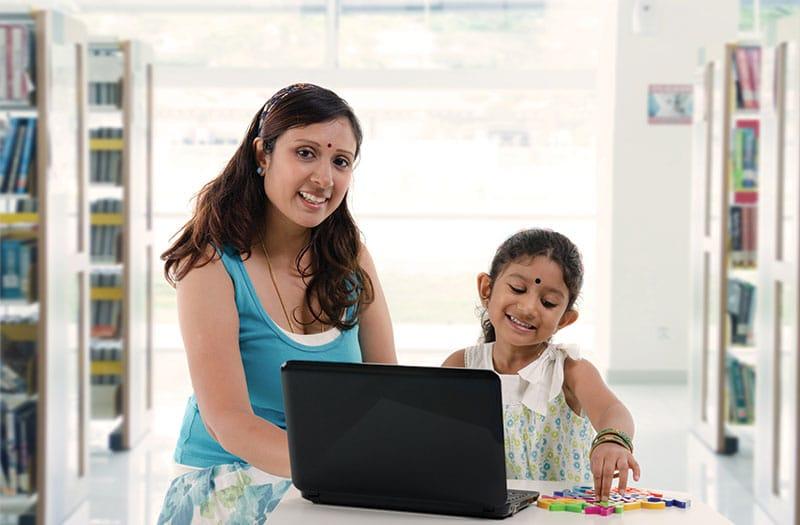 Teacher and a child