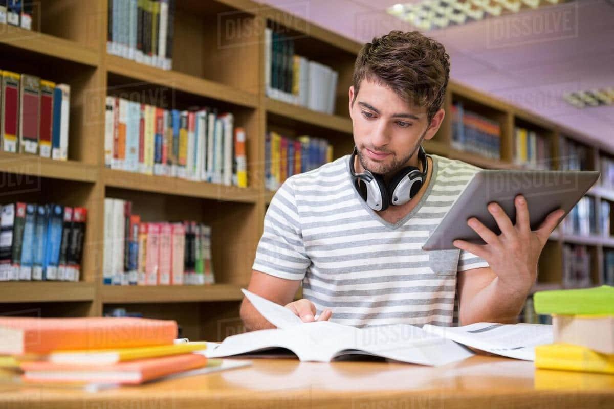 A student at a library