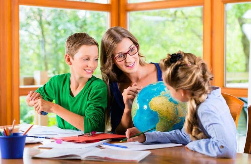 Teacher with children