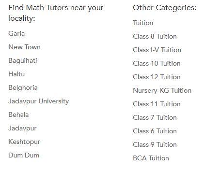UrbanPro Localities in Kolkata
