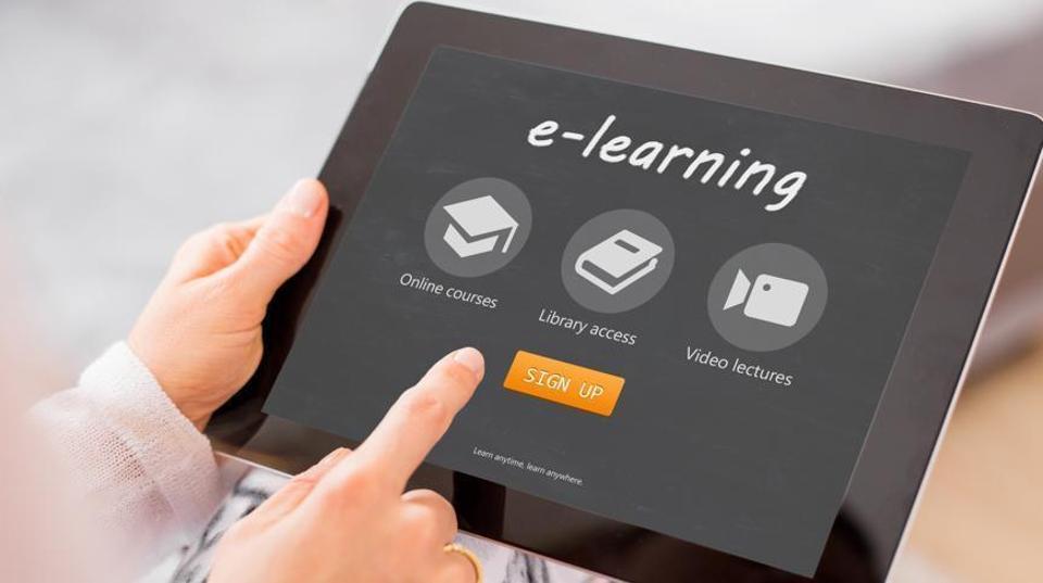 Tab containing e-learning app.