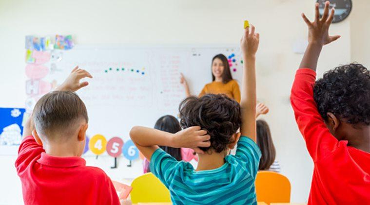 Students taking part in a lasson