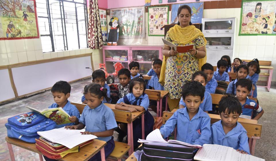 Teacher in a classroom