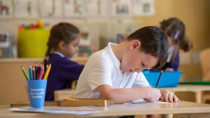 A student in a classroom