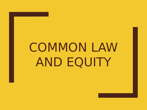 Common Law and Equity law