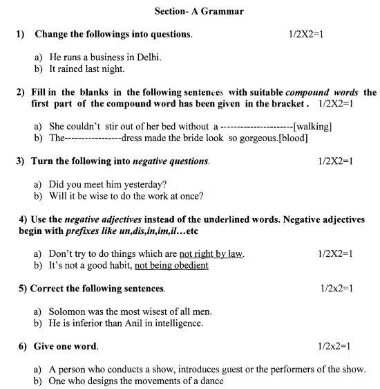 model question paper
