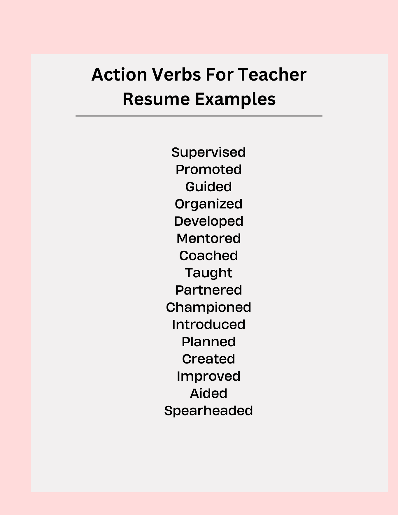 Action Verbs For Resume