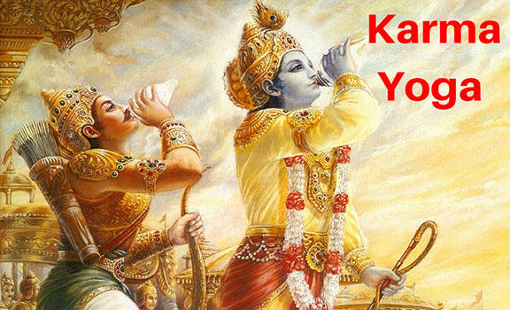 Krishna and Arjun blowing conch shells