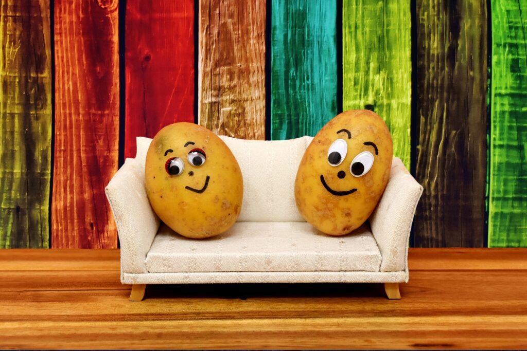 potatoes on a couch