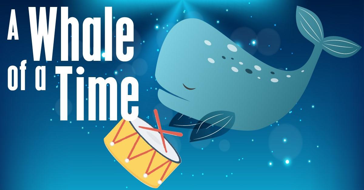 cartoon of a whale drumming