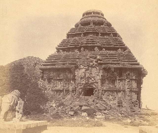 Konark Sun temple in sepia
