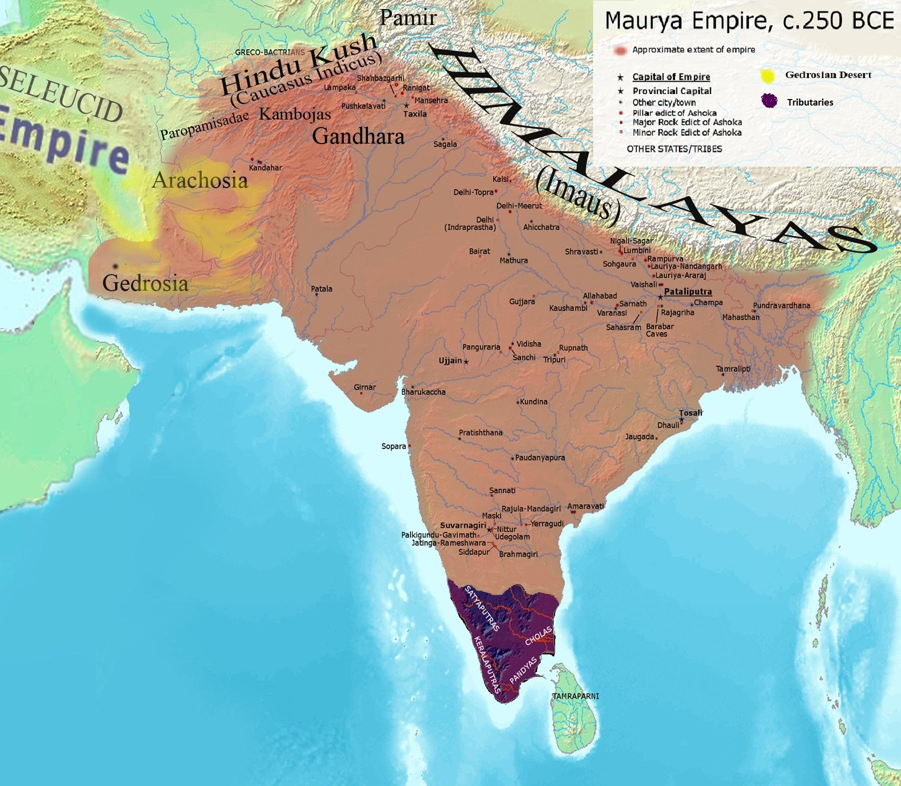Map of Ashoka Maurya's Empire