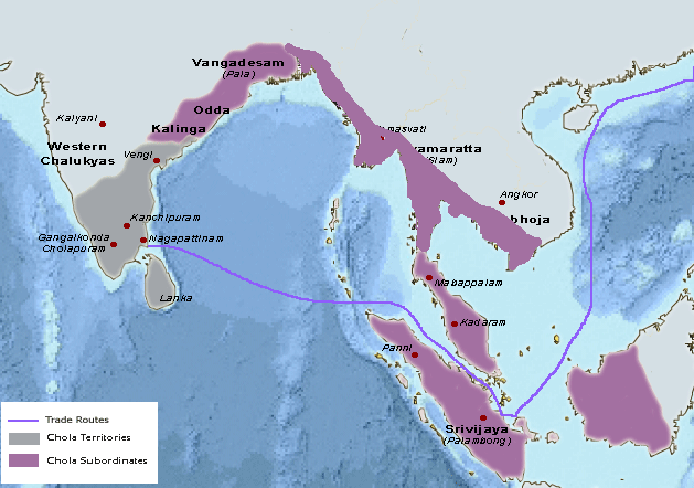 map of medieval south India