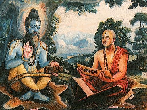 Drawing of Veda Vyasa teaching a disciple
