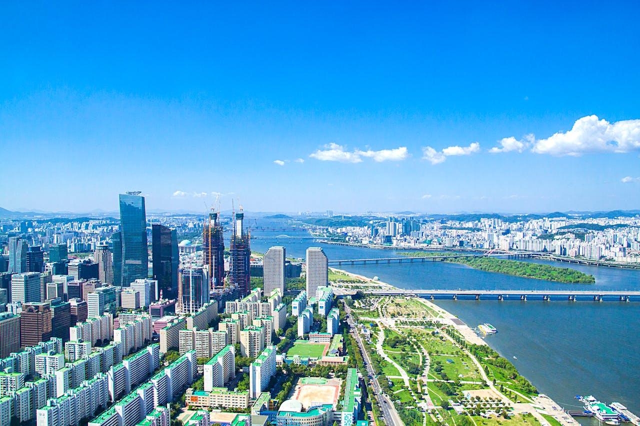 An aerial view of Seoul