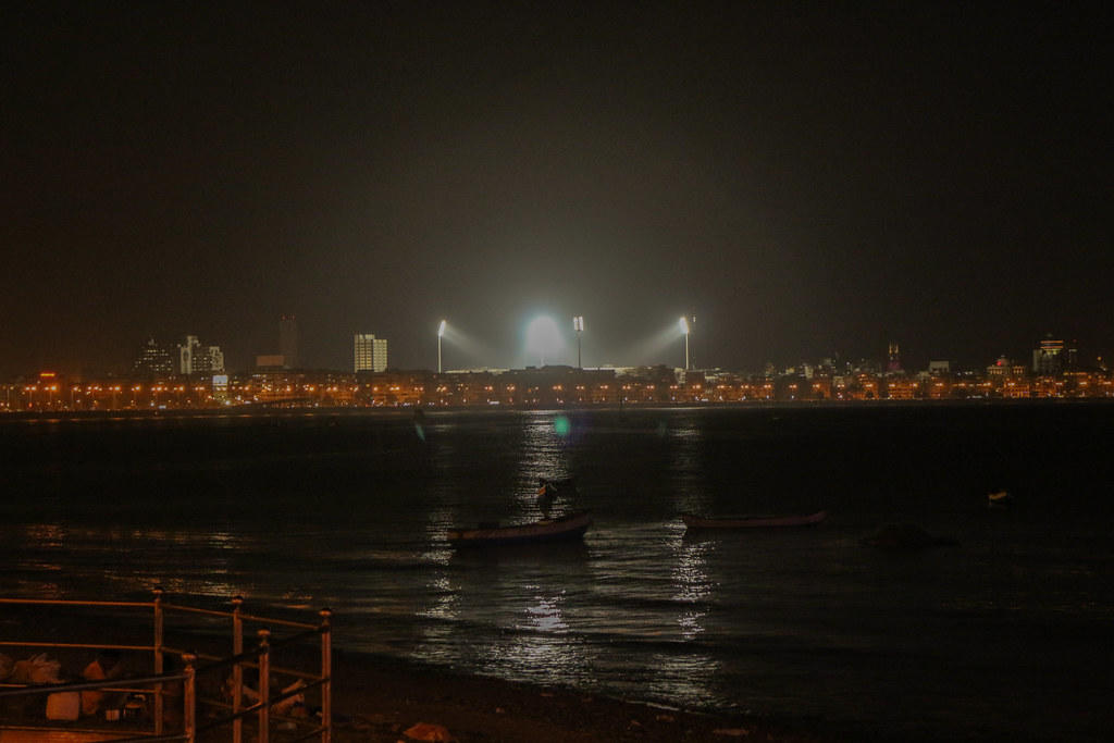 Wankhede stadium night view from seaside