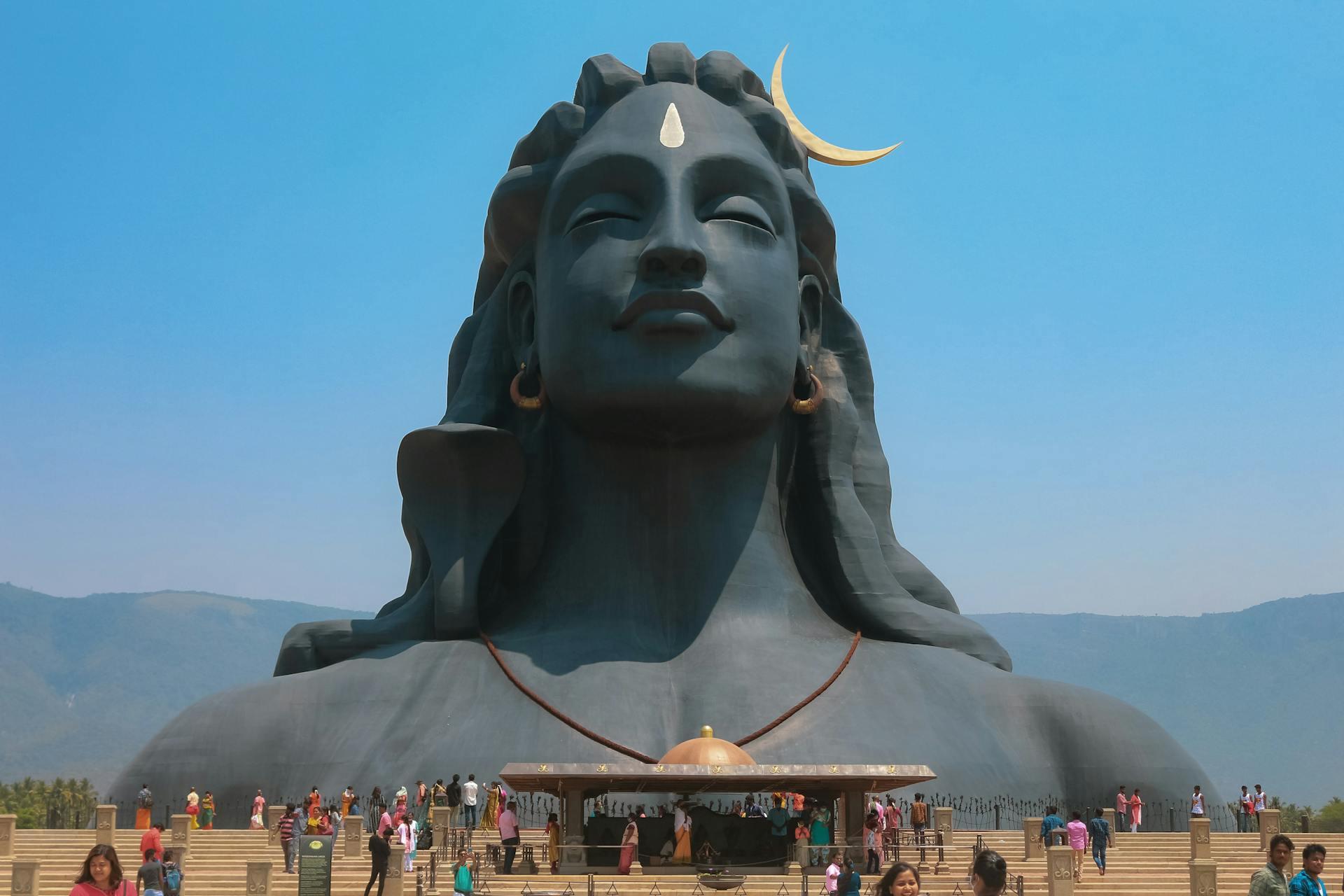 The giant Adiyogi Shiva bust located in Coimbatore, Tamil Nadu