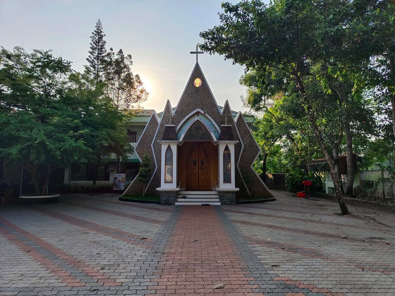 Facade of the St Francis of Assisi Church in Thumpoly India