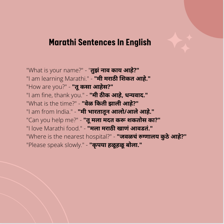 Basic Simple Marathi Sentences