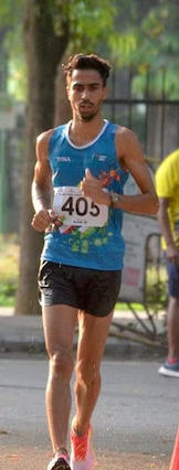 Akshdeep Singh in action at the race