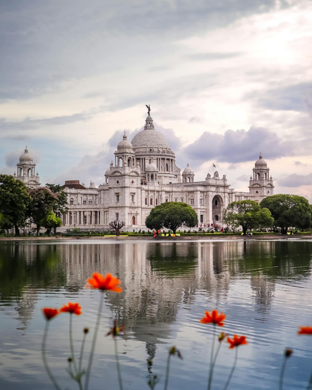 A distance shot of the Victoria Memorial in Kolkata