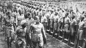 Netaji inspecting INA troops