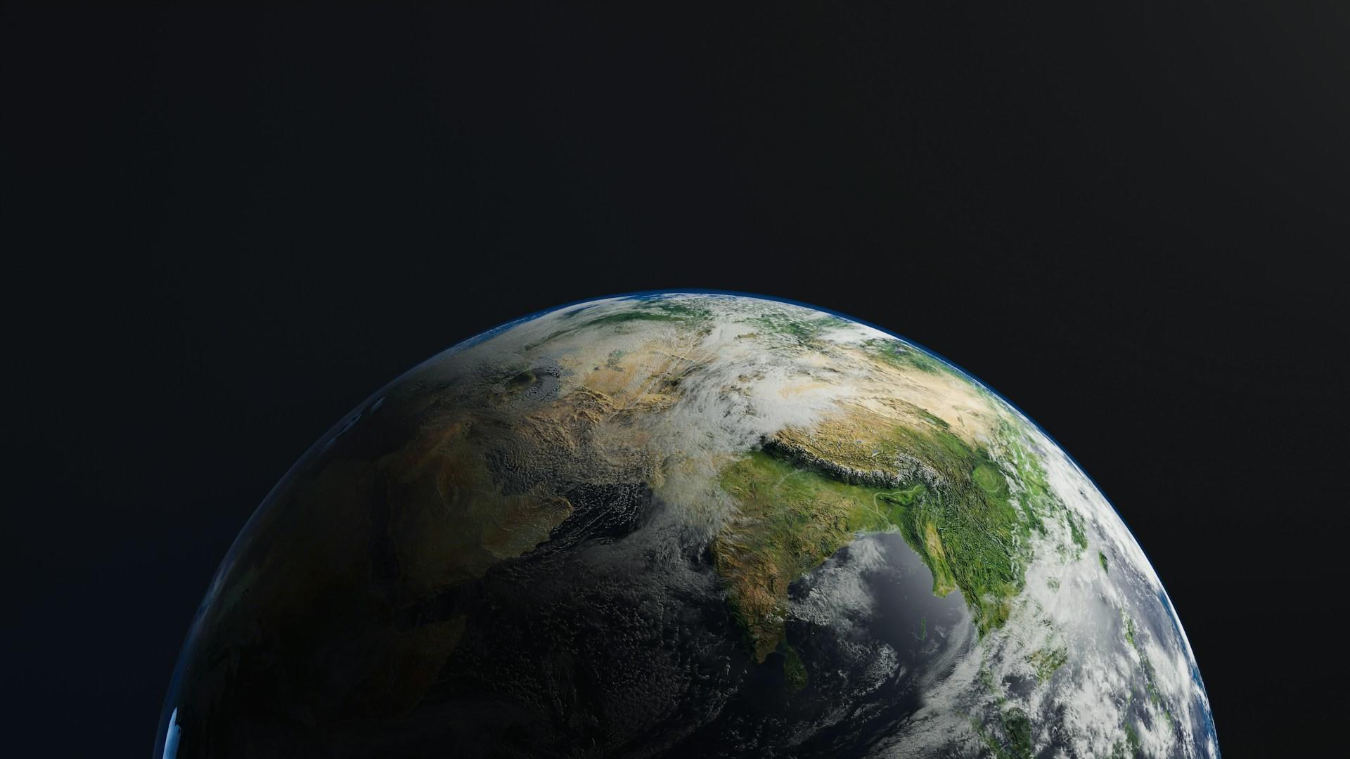 A render of earth from space