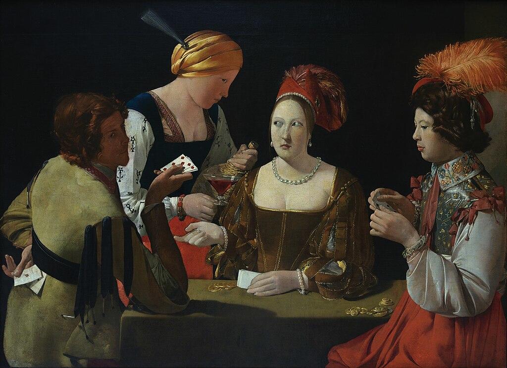What is the Card Sharp painting about?